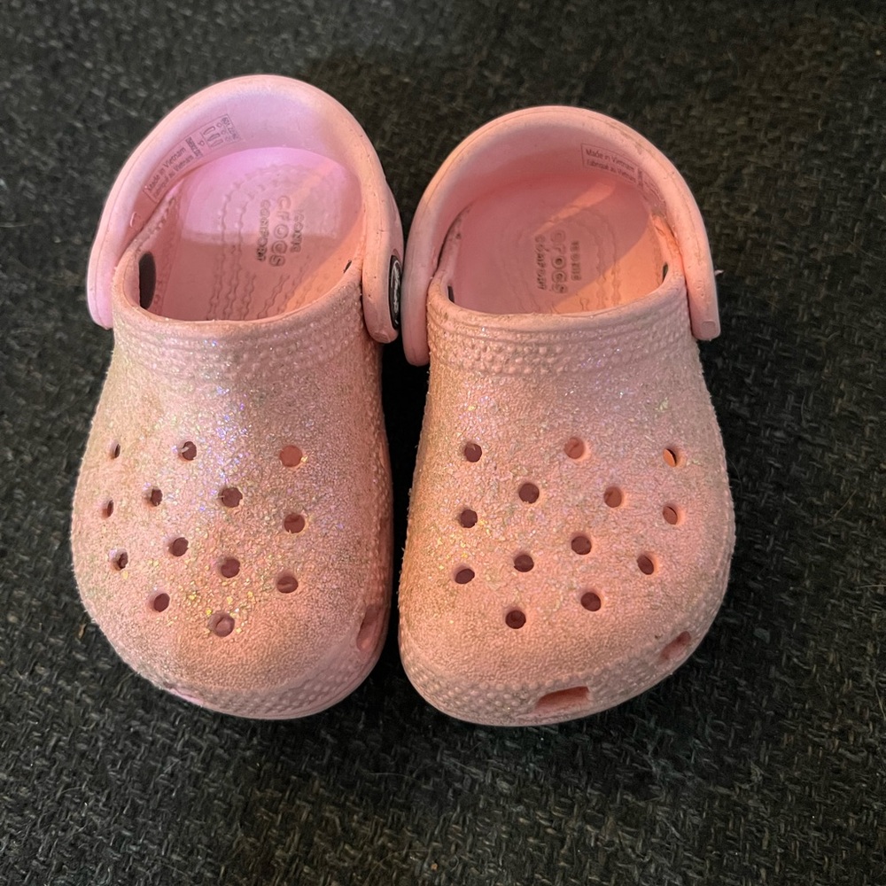 Kids Pink Glitter Clogs